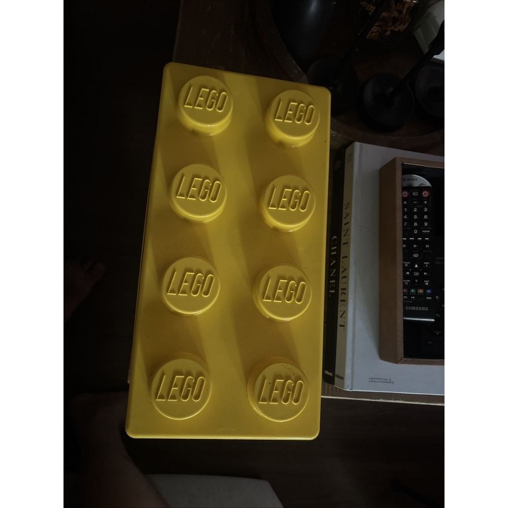 LEGO Yellow Brick Storage Case 8 Stud Plastic Bin Box EMPTY 14"x7"x7"